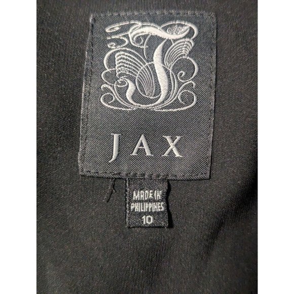 Jax Black Maxi Dress Beaded Boho Embellishments Flowy Tie Waist V Neck sz 10 - Picture 9 of 12